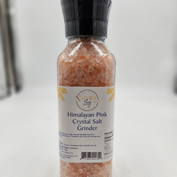 Himalayan Pink Crystal Salt (coarse) 18 oz Grinder Jar - Natural Zing