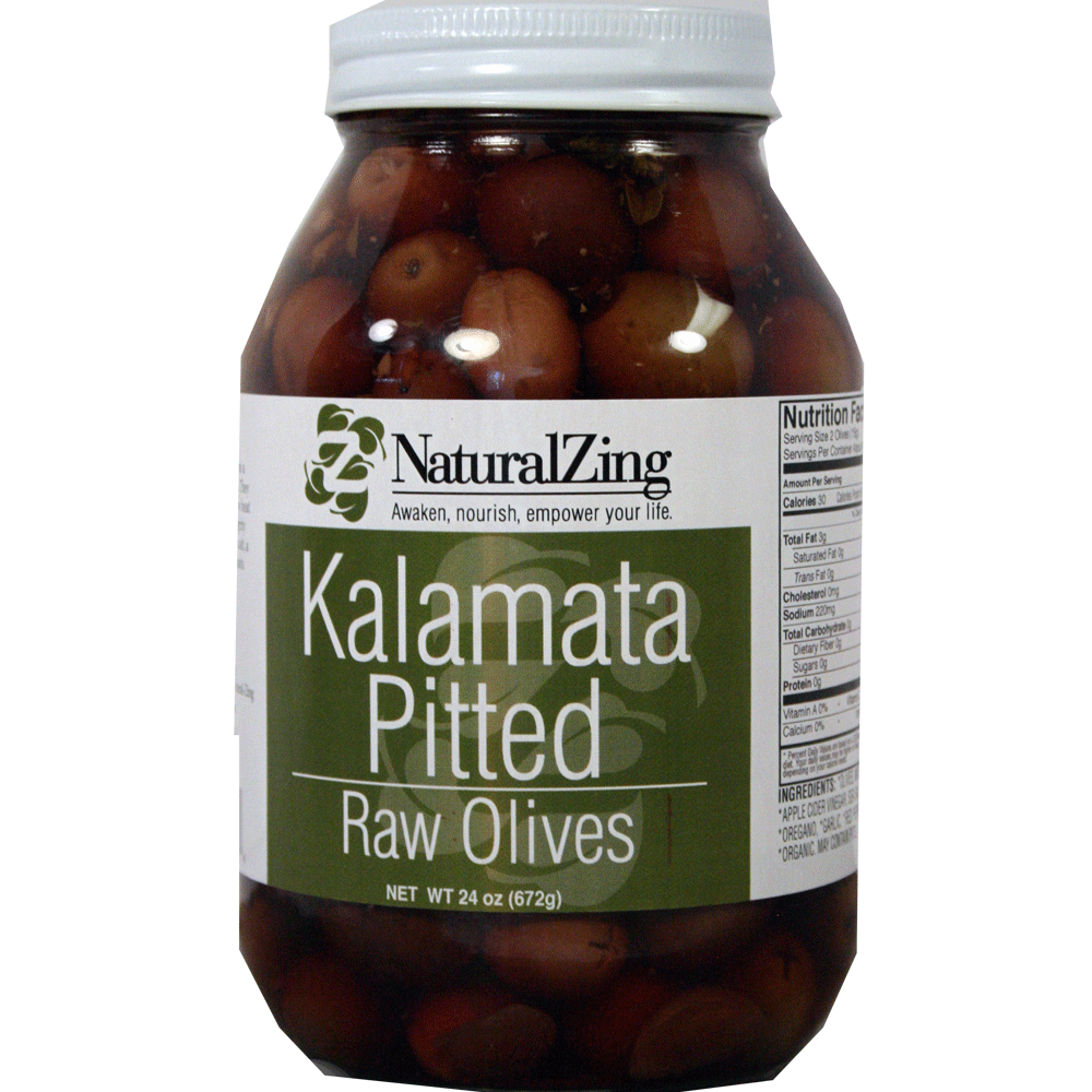 Kalamata Style Olives, Pitted 24 oz - Natural Zing