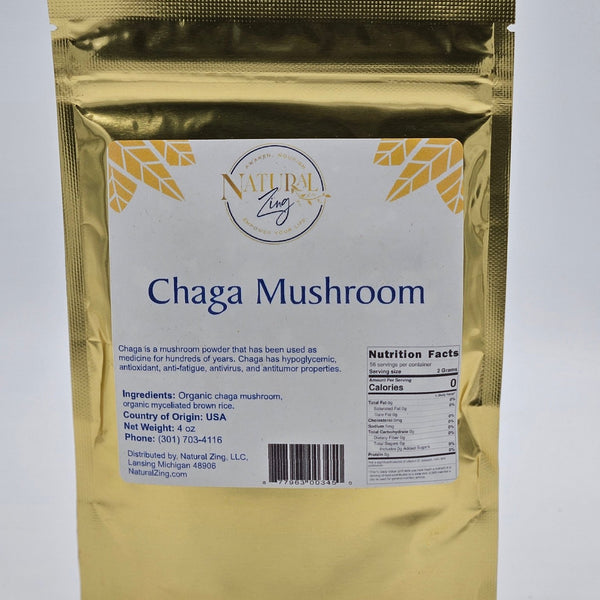 Mushroom Powder, Chaga 4 oz - Natural Zing