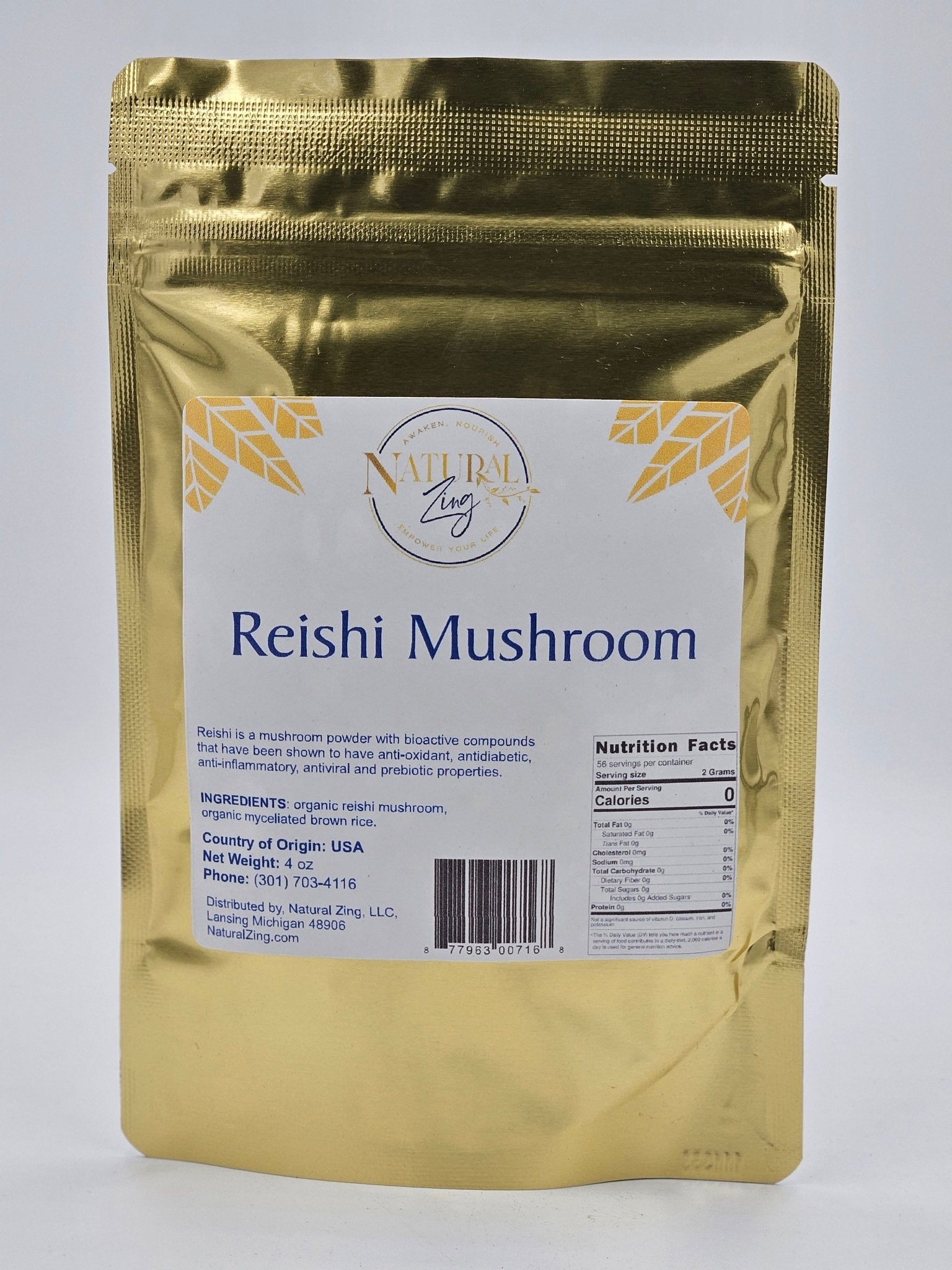 Mushroom Powder, Reishi 4 oz - Natural Zing