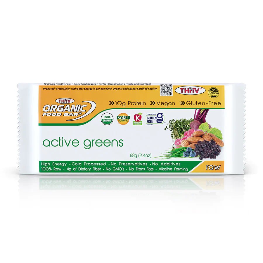 Organic Food Bar, Active Greens 【 Box of 12】