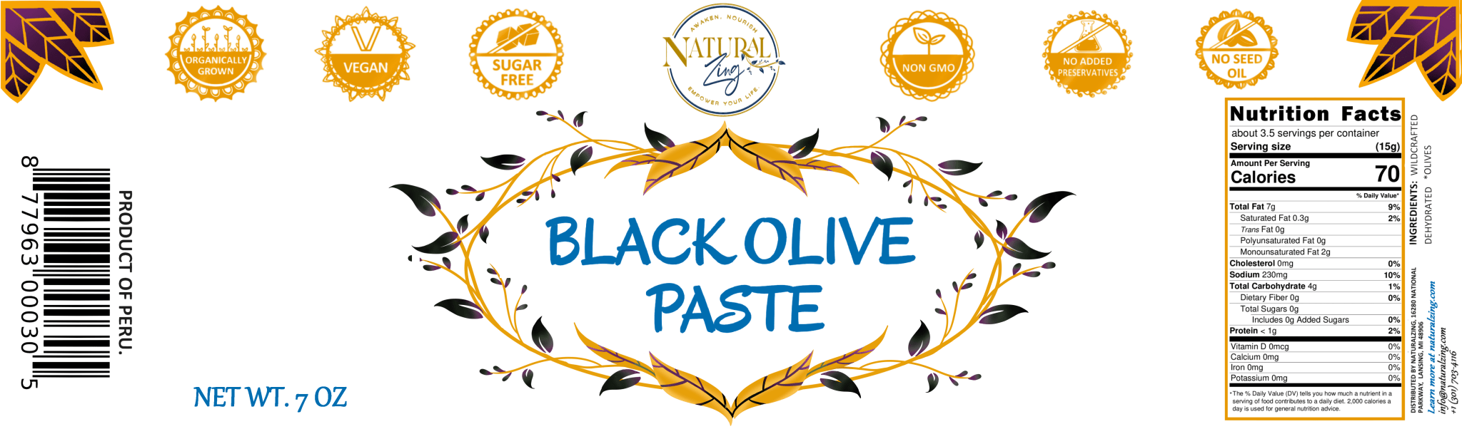 Peruvian Black Olive Paste 7 oz
