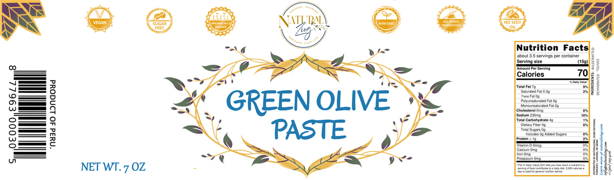 Peruvian Green Olive Paste 7 oz - Natural Zing