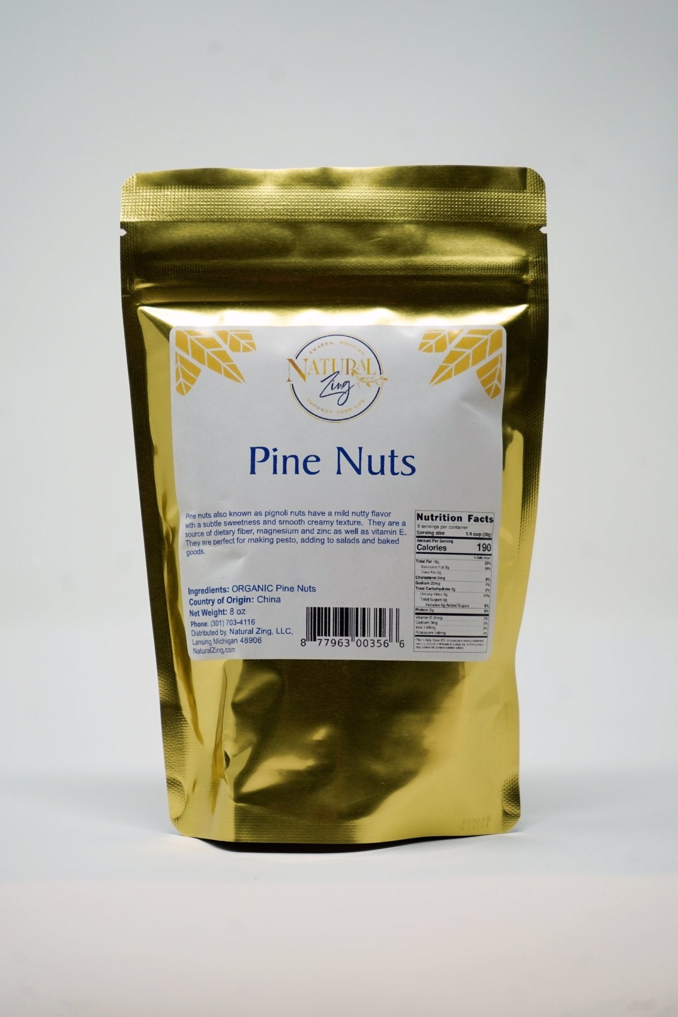 Pine Nuts 8 oz - Natural Zing