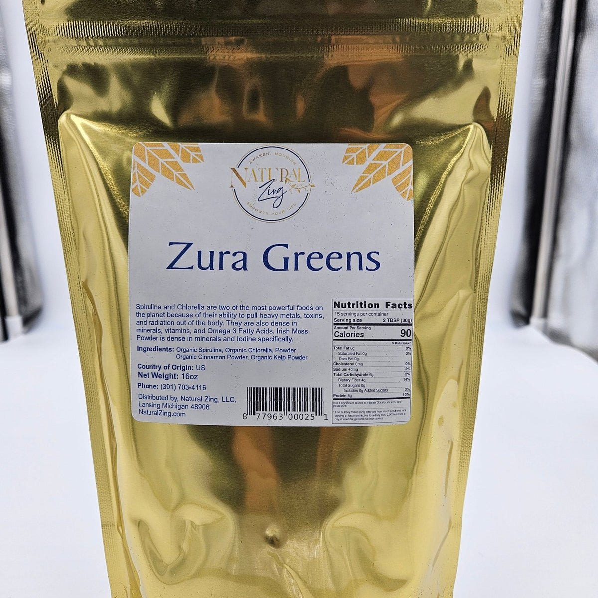 Zura Greens Superfood Powder 16 oz - Natural Zing
